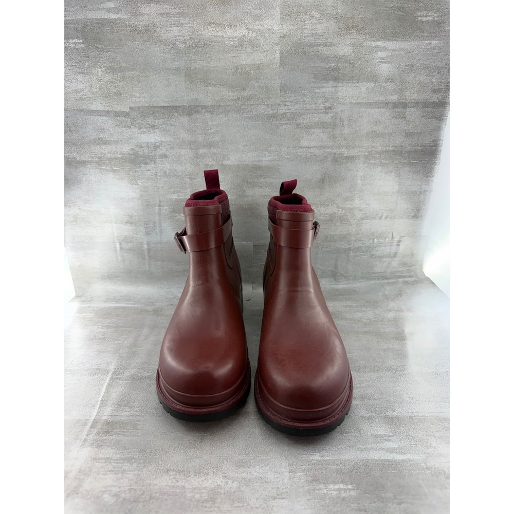 Muck Boot Company Liberty Ankle Boots Burgundy Waterproof Rubber Women Sz 8
